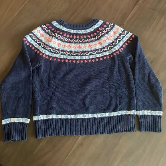 J. Crew / Crew Cuts Girls Navy Fair Isle Cotton Sweater - Picture 6 of 6
